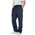 thumbnail image 2 of ATOGUTA Boys Cargo Pants Casual Baggy Elastic Waist Workout Sweatpants Joggers Size 3T-14, Navy, 2 of 6