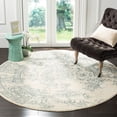thumbnail image 1 of Safavieh Adirondack Collection ADR101S Oriental Distressed Non-Shedding Dining Room Entryway Foyer Living Room Bedroom Area Rug, 6' x 6' Round, Ivory / Slate, 1 of 5