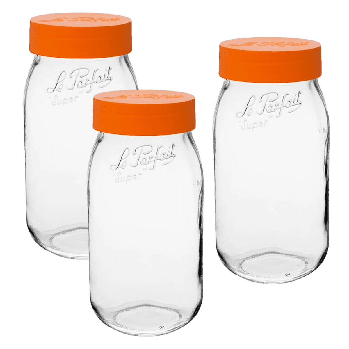 Le Parfait Screw Top Jars – Large French Glass Jars For Pantry Storage  Preserving Bulk Goods, 3 pk ORN / 96 fl oz - Dillons Food Stores