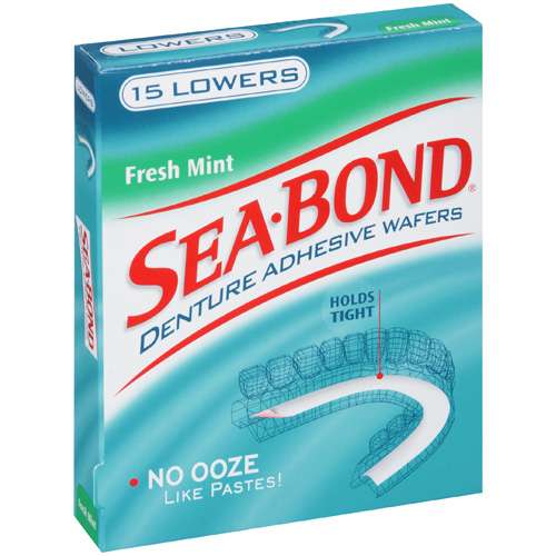 SeaBond Denture Adhesive, Lowers, Fresh Natural Mint 15 ea Walmart