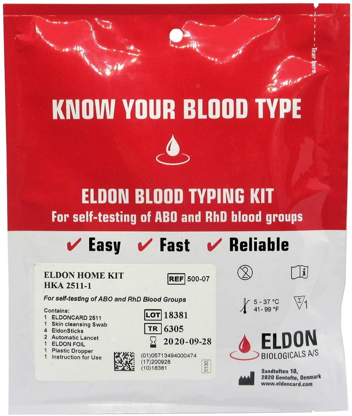 Blood Type Test Kit 2 Tests Eldoncard Home Blood Testing Kits Kit)