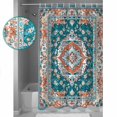 thumbnail image 3 of 72x78 Inch Shower Curtain Turquoise Boho Bathroom Decor Waterproof Fabric Bathtub Bath Curtains Decorative Ethnic Aztec Southwest Abstract Pattern Extra Long Shower Curtain Set with Hooks, 3 of 6