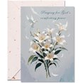 thumbnail image 1 of Religious Sympathy Cards with Envelope, 5x7 Inch Elegant White Lily Design \u2013 Christian Comfort Prayer Message Sympathy and Condolence - Single Card, 1 of 8