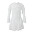 thumbnail image 2 of Alvivi Kids Girls Sheer Mesh Long Sleeves Figure Ice Skating Leotard Dress 4-6, 2 of 7