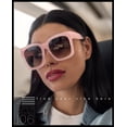 thumbnail image 4 of Gafas de sol SA106 de gran tamaño con borde con cuernos, plástico grueso, para mujer, 4 of 9