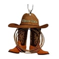 thumbnail image 3 of Ornamento de botas de vaquero plana 2D y accesorio acrílico para colgar para el automóvil para el automóvil de la trasera del de la espejo Estilo C, 3 of 8