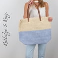 thumbnail image 5 of Rutledge & King Women's Straw Beach Tote Bag, Seafoam, 5 of 5