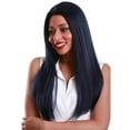 thumbnail image 2 of LUXLUXE Ami Straight 17 Inch Long 4X4 Women's Lace Front Wig, High-Quality Heat Resistant Fiber, 20+ Shades of Natural, Dip Dyed, Highlight Colors (#Blue Black - Blue and Black Blend), 2 of 7