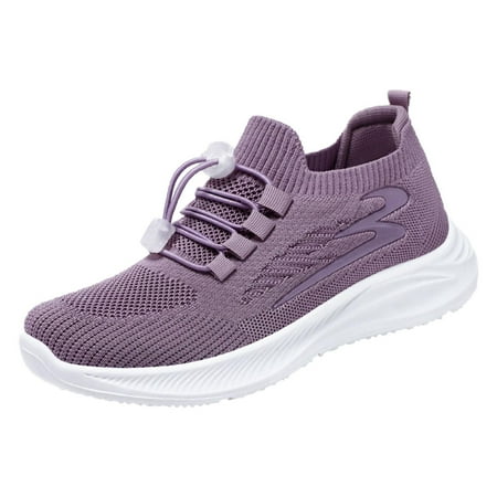 Fashion Summer Women Sports Women s Breathable Mesh Casual Sneaker Shoes Flat Soft Bottom Women S Sneaker Mesh Breathable Upper Elastic Band Solid Color Casual Running Sneaker for Women Style
