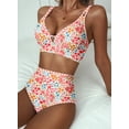 thumbnail image 6 of SHEWIN Womens Swimsuits Sets Bikinis Sets 2 Piece Tummy Control Bathing Suits High Waisted Swimwear Floral Swimming Suits Push Up Beach Vacation Outfits Mixed Floral S, 6 of 10