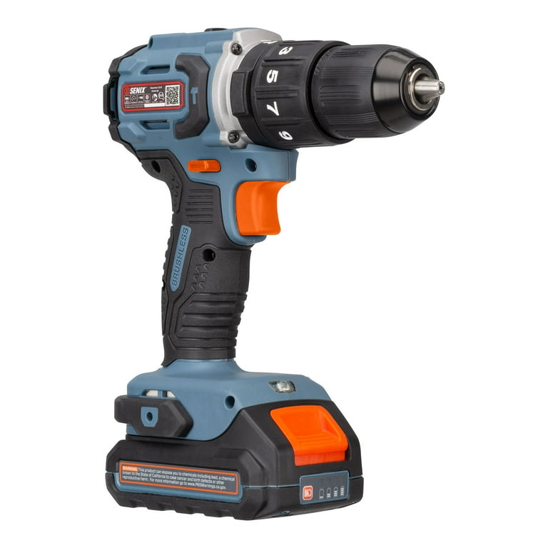 18V Cordless Brushless 2 Gear Hammer Drill + 2 Batteries + 1 Amp