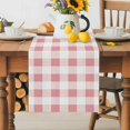 thumbnail image 5 of Pink Plaid Table Runner, Pink Gradient Kitchen Table Runners Dress Scarves for Table Decorations Party/Restaurant/Indoor Outdoor Use, 13x36in, 5 of 9