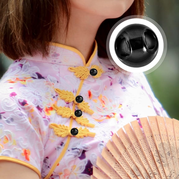 WHAMVOX 100 Pcs Large Black Buttons Cheongsam Comfortable