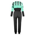 thumbnail image 4 of FAIWAD Women's Sweatsuit Set 2 Piece Long Sleeve Pullover Top and Drawstring Sweatpants Sport Plaid Print Sets, 4 of 5