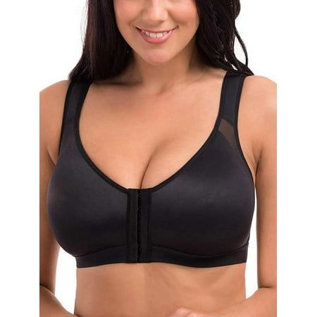

WTPretty Plus Size Womens Front Closure Posture Corrector Lingerie Push Up Wirefree Bra