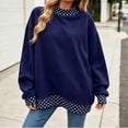 thumbnail image 4 of Zormilly Women's Sweatshirt Fleece Long Sleeve Mock Neck Sweatshirts with Polka Dot Fashion Oversized Winter Pullover, S-2XL, 4 of 6
