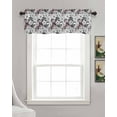 thumbnail image 3 of Floral Black Linen Curtain Valance for Bedroom/Bathroom/Kitchen/Office/Living/Dining Room Window,Vintage Plant Abstract Watercolor Boho Rod Pocket Topper Decorative Cafe Drapes Panel 42"x18", 3 of 6