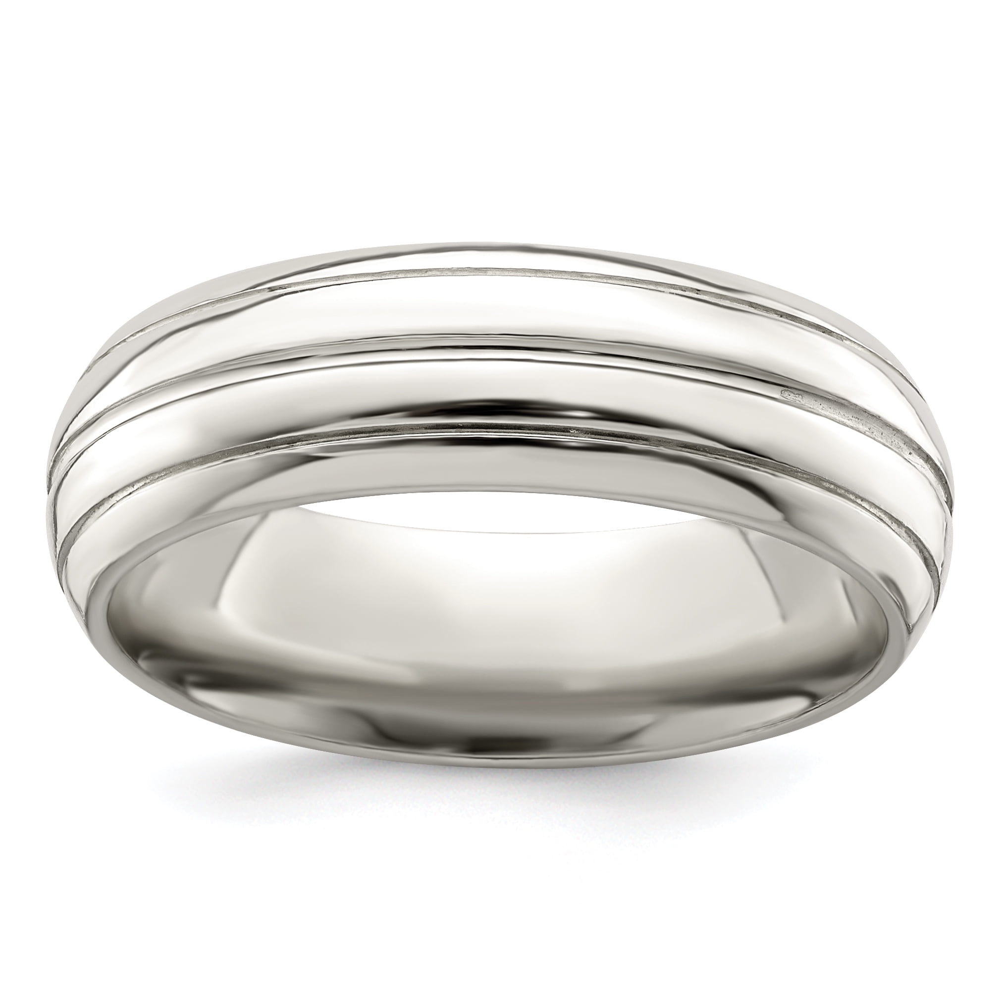 Solid 925 Sterling Silver 6mm Polished Fancy Wedding Band Solid 925 Sterling Silver 6mm Polished Fancy Wedding Band