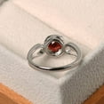 thumbnail image 2 of garnet ring, sterling silver, round cut, halo engagement ring for women, January birthstone, 2 of 2