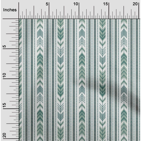 oneOone Cotton Silk Fabric Arrow & Stripe Geometric Print Sewing Fabric BTY 42 Inch Wide