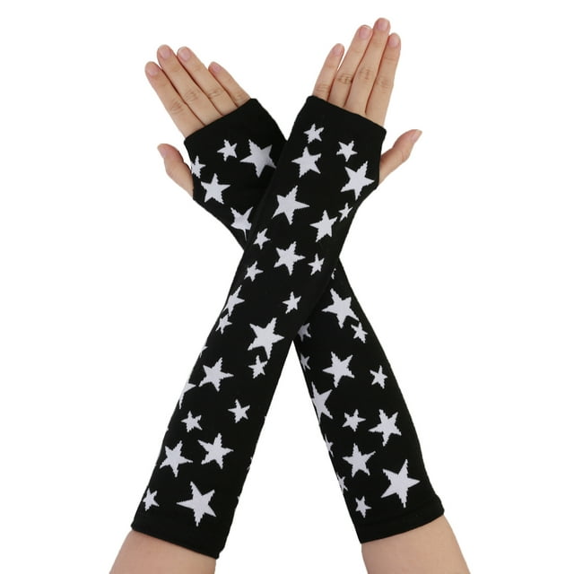 Unique Bargains Gants Longs Sans Doigts en Acrylique pour Femme Hiver Automne