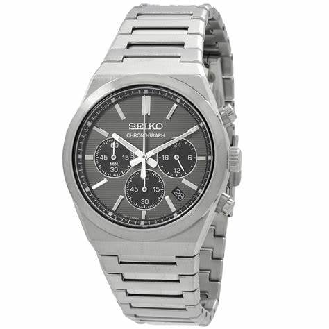 Seiko Sport Chronograph Quartz Grey Dial Men's Watch SSB455P1