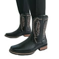 thumbnail image 1 of Leozcaa Cowboy Boots for Men Mid Calf Boots Western Classic Embroidered Square Toe Ankle Short Boots, 1 of 8