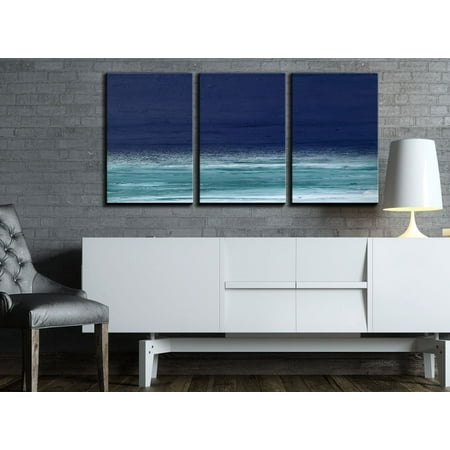 - wall26 3 Piece Canvas Wall Art - Abstract Seascape Artwork - Modern Home Decor Stretched and Framed Ready to Hang - 24