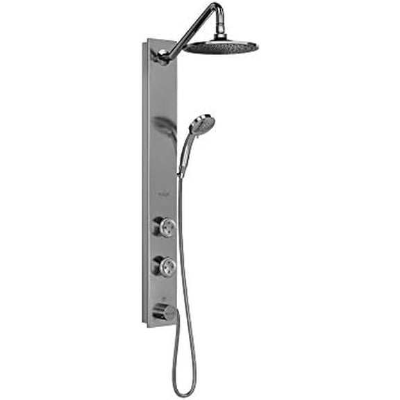 Aloha Rain Shower Head with Handheld Spray Combo - 1021-SSB, Stainless Steel - 8" Rainfall Showerhead, 2 Pulsating Body Jets, Rain Shower Heads with Handheld Spray Combo$$