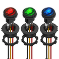 thumbnail image 1 of Interruptor Basculante Redondo 12V 20A Interruptor de Palanca Redondo Marino Impermeable con Certificación UL Interruptor de Encendido y Apagado con Luz LED Resistente 3 Colores, 1 of 5