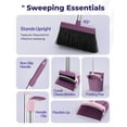 thumbnail image 5 of FVSA Broom and Dustpan Set for Home, 51" Long Handle Dustpan and Broom W/Comb, Purple Cleaning Kit, 5 of 8