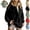 Black, variant on Sweaters for Women Half Snap Stand Collar Pullover Sweatshirt Long Sleeve Loose Casual Soft Cozy Fashion Top