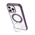 thumbnail image 4 of Dteck Magnetic Case for iPhone 16 Pro,Shockproof Silicone + PC Clear Case Compatible with Mag Safe Ring Holder Kickstand Anti-Yellowing Cover,Darkpurple, 4 of 7