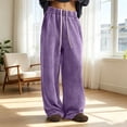 thumbnail image 2 of JIAYUE Men's Wide Leg Jeans Soft Washed Relaxed Fit Knitted Elastic Drawstring Waist Loose Full Length Casual Cozy Trousers Streetwear For Daily Travel Outings Pants, 2 of 4