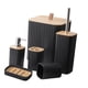 thumbnail image 2 of 6x dispensador de jabón bote de basura resistente, Simple, decorativo, jabonera, soporte para cepillo de dientes para restaurantes, Hotel, baño, hogar Negro, 2 of 9