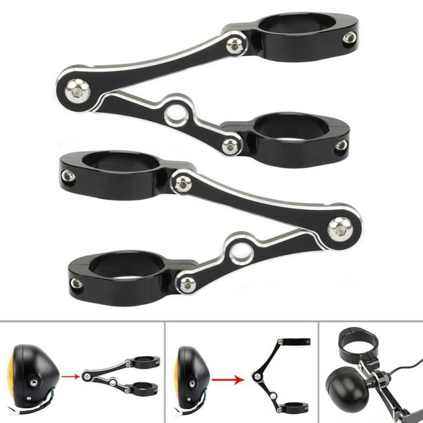 1 Par de Abrazaderas de Montaje de Soporte de Faro para Motocicleta Yotijar Ajuste 39mm-41mm Negro