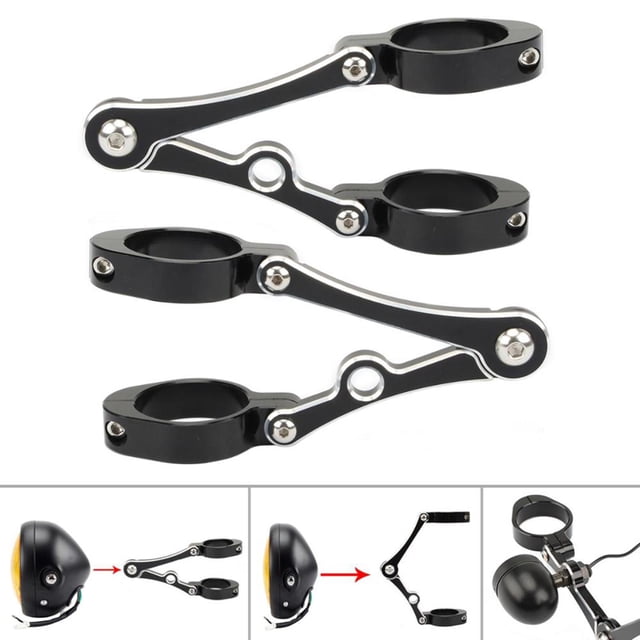 1 Par de Abrazaderas de Montaje de Soporte de Faro para Motocicleta Yotijar Ajuste 39mm-41mm Negro