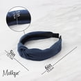 thumbnail image 5 of Motique Accessories Soft Textured Cotton Knot Headband Wide Turban Headband (Denim), 5 of 5