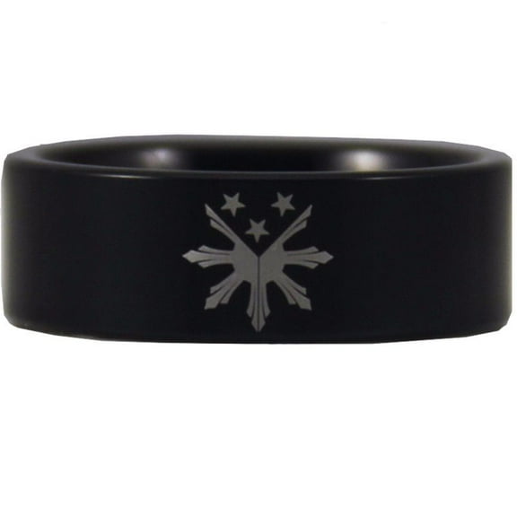 Black Tungsten Filipino Stars and Sun Ring