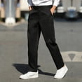 thumbnail image 5 of PNTUTB Men's Business Casual Solid Color Loose Comfortable Drapey Button Fly Zipper Straight Leg Trousers with Pockets, 5 of 6