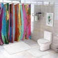 thumbnail image 6 of COMIO Shower Curtain Abstract Multicolored Expressionist Work of Art Vibrant Rainbow White, 6 of 6