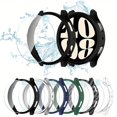 thumbnail image 1 of 6pcs/set Men Women Mixed Color Fashionable Casual Anti-fall PC Hollow Out Smart Watch Case & Screen Protector Tempered Film  Compatible With Samsung Galaxy Watch Case 40mm/44mm  Compatibl, 1 of 7