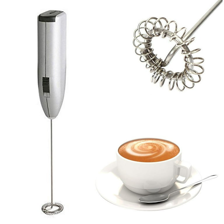 Milk Coffee Frother Handheld Foamer Whisk Mixer Stirrer Electric Mini Egg Beater Black, Size: 20.5 x 3.5 x 2.5cm