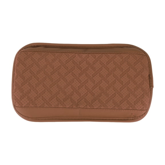 Car Center Console Cover Car Armrest Cover with Storage Bag 12.2"x6.89"x0.98" Brown Faux Leather