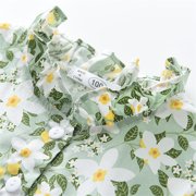 YunPes Toddler Girls Floral Dress Sleeveless Ruffle Mock Neck A-line Dress with Button Girls Summer Gathered Waist Flowy Dress