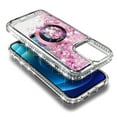 thumbnail image 5 of NageBee Designed for iPhone 14 Magnetic Case for MagSafe, Tempered Glass Screen Protector/Wrist Strap Lanyard, Glitter Floating Liquid Cute Case (Rose Gold), 5 of 6