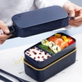 thumbnail image 3 of Naiovety Fiambrera Food Fresh Keep Container Bento Cajas de horno de microondas de doble capa Mostrada Azul, 3 of 6