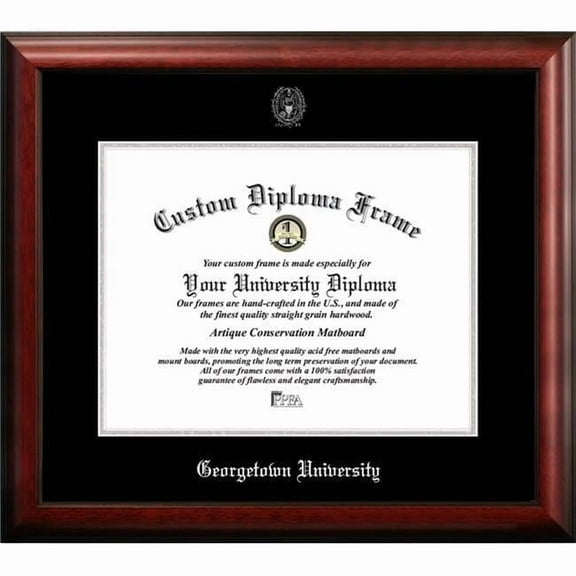 Campus Images DC996SED-1714 17 x 14 in. Georgetown University Silver Embossed Diploma Frame with Lithograph