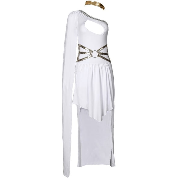 Women’s One Shoulder Greek Goddess Style Long Dress Cleopatra Inspired Elegant Gown