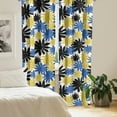 thumbnail image 2 of Ambesonne Floral Abstract Curtains, Daisies Chamomiles, Pair of 28"x63", Cobalt Blue Mustard Black, 2 of 5